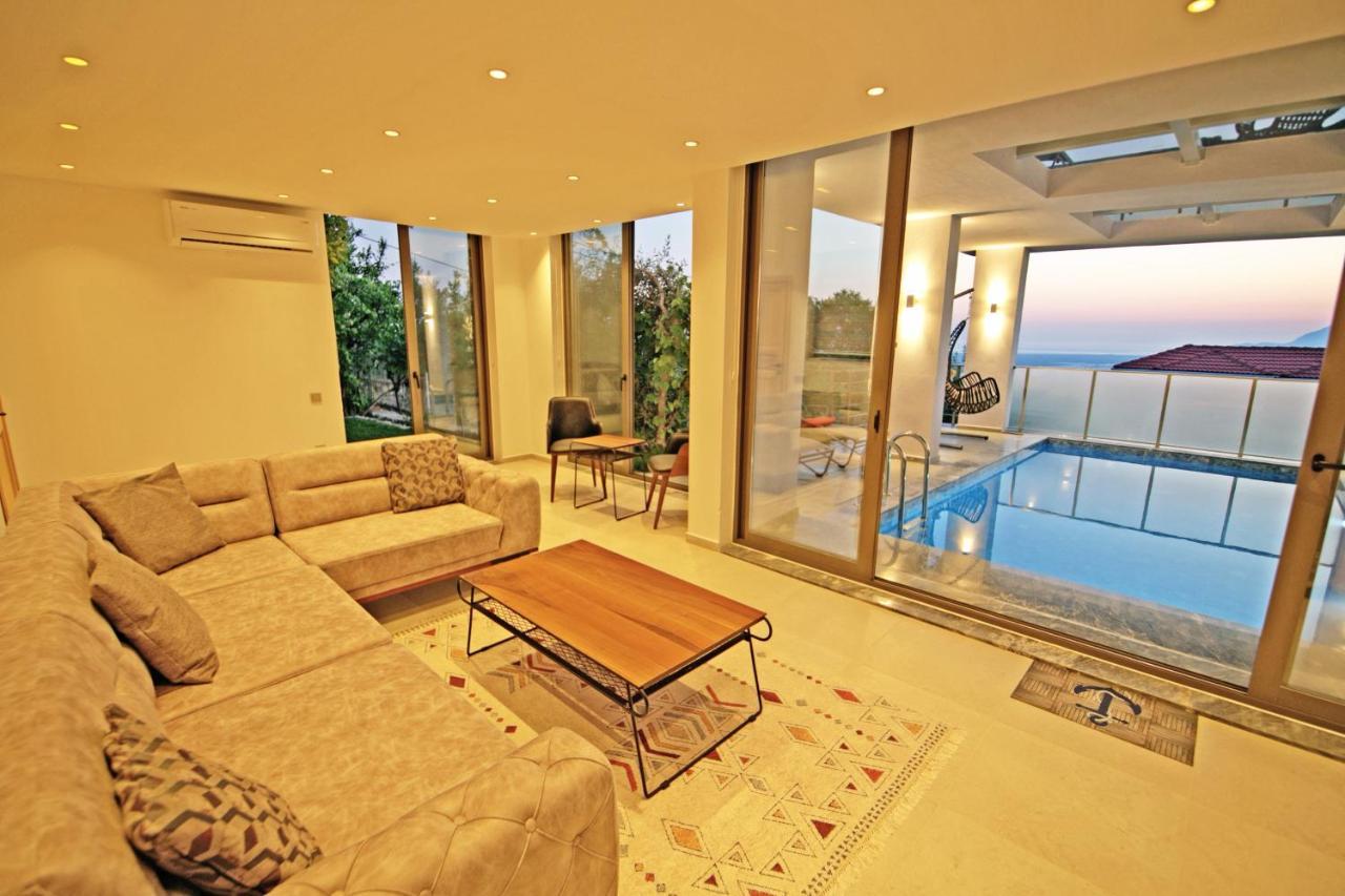 Villa With A Private Heated Pool, Jacuzzi, Overlooking Spectacular Views Of The Sea Kaş Exterior foto